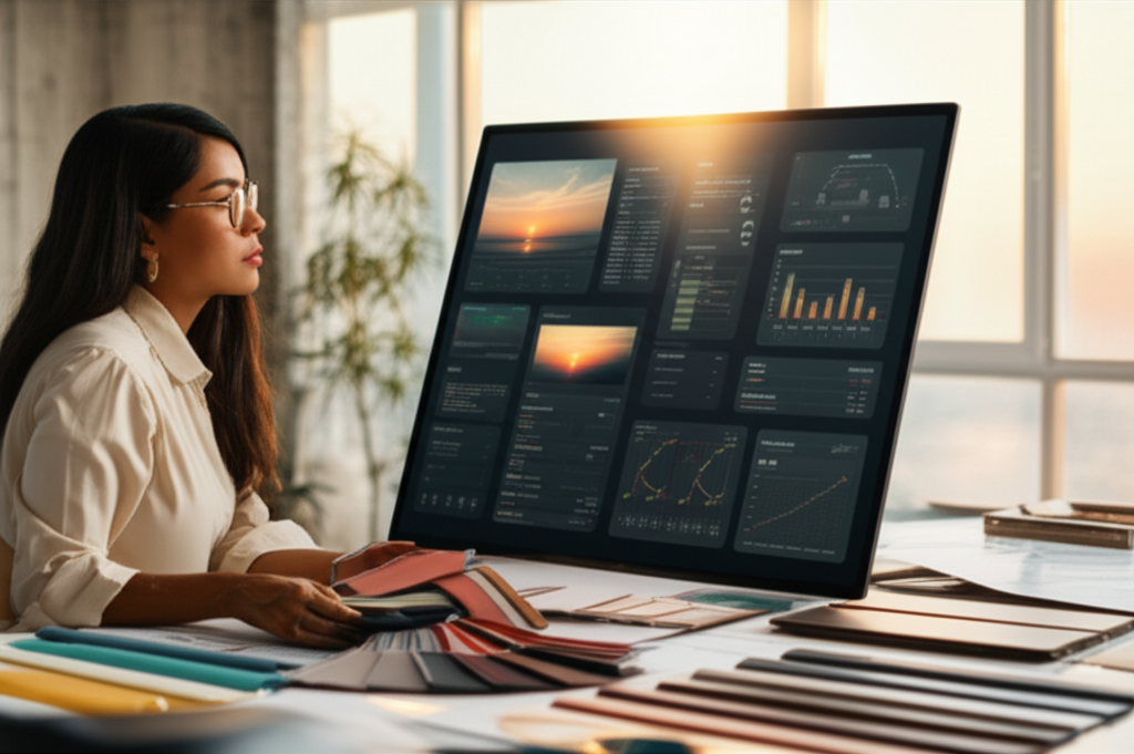 Interior designer at work